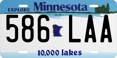 MN license plate 586LAA