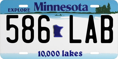 MN license plate 586LAB