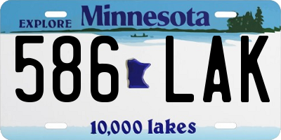 MN license plate 586LAK