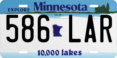 MN license plate 586LAR