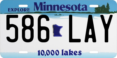 MN license plate 586LAY