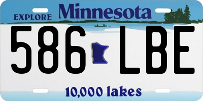 MN license plate 586LBE