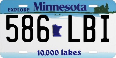 MN license plate 586LBI