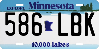 MN license plate 586LBK