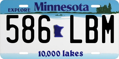 MN license plate 586LBM