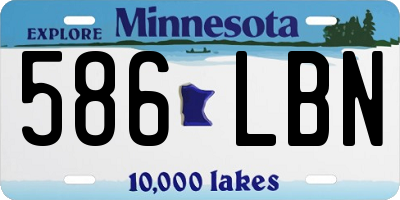 MN license plate 586LBN