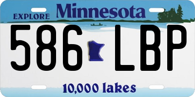 MN license plate 586LBP