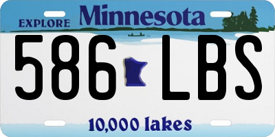 MN license plate 586LBS