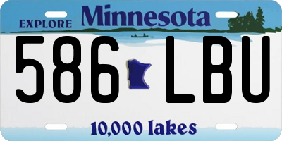 MN license plate 586LBU