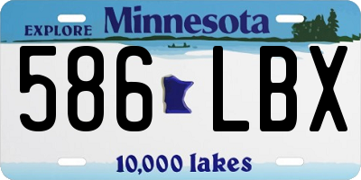MN license plate 586LBX
