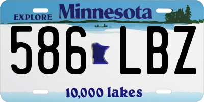 MN license plate 586LBZ