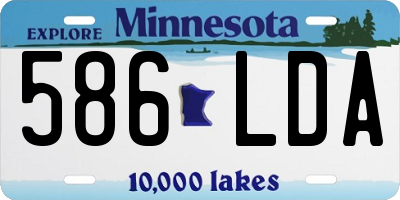 MN license plate 586LDA