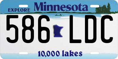 MN license plate 586LDC