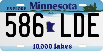 MN license plate 586LDE