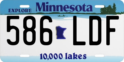 MN license plate 586LDF