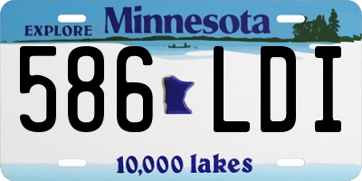 MN license plate 586LDI