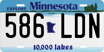 MN license plate 586LDN