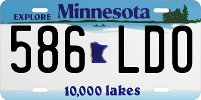 MN license plate 586LDO