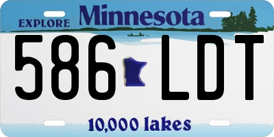 MN license plate 586LDT