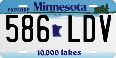 MN license plate 586LDV