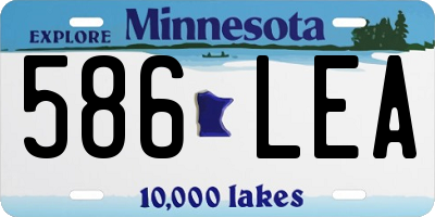 MN license plate 586LEA