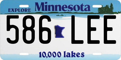 MN license plate 586LEE
