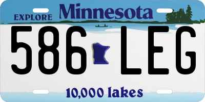 MN license plate 586LEG