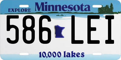 MN license plate 586LEI
