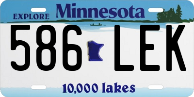 MN license plate 586LEK