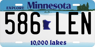 MN license plate 586LEN
