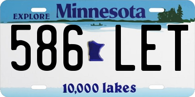 MN license plate 586LET