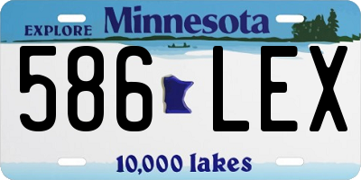 MN license plate 586LEX
