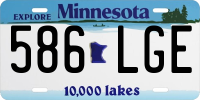 MN license plate 586LGE