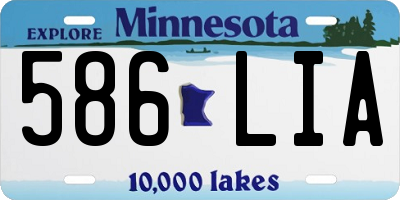 MN license plate 586LIA