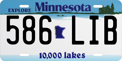 MN license plate 586LIB
