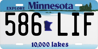 MN license plate 586LIF