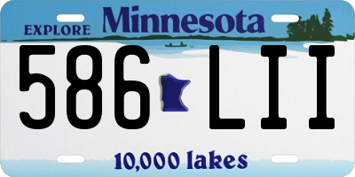MN license plate 586LII