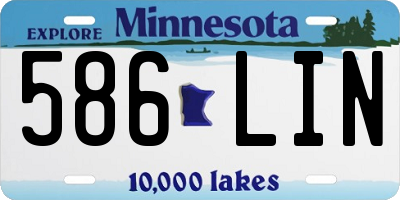 MN license plate 586LIN