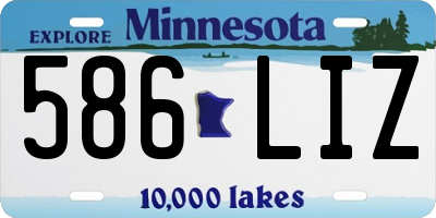 MN license plate 586LIZ