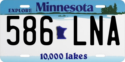 MN license plate 586LNA