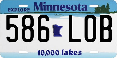 MN license plate 586LOB