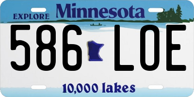 MN license plate 586LOE