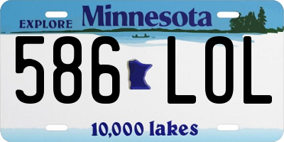 MN license plate 586LOL