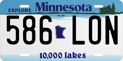 MN license plate 586LON