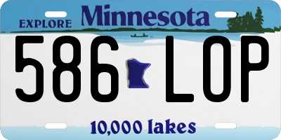 MN license plate 586LOP
