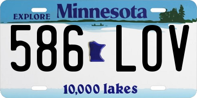 MN license plate 586LOV