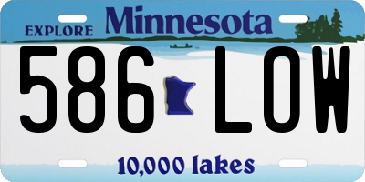 MN license plate 586LOW