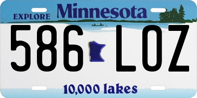 MN license plate 586LOZ
