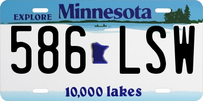 MN license plate 586LSW