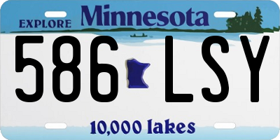 MN license plate 586LSY